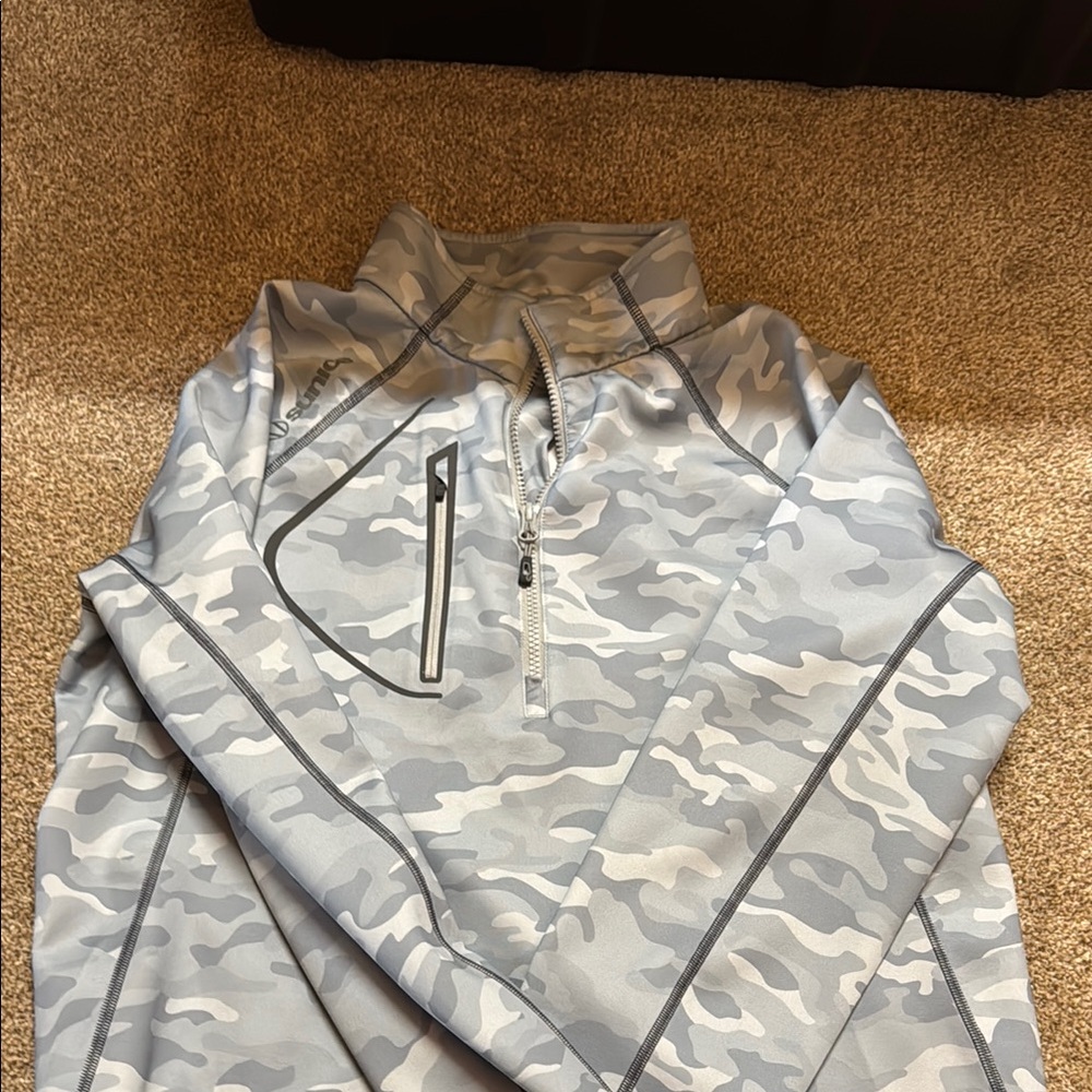 Gray Camo Quarter-Zip Pullover